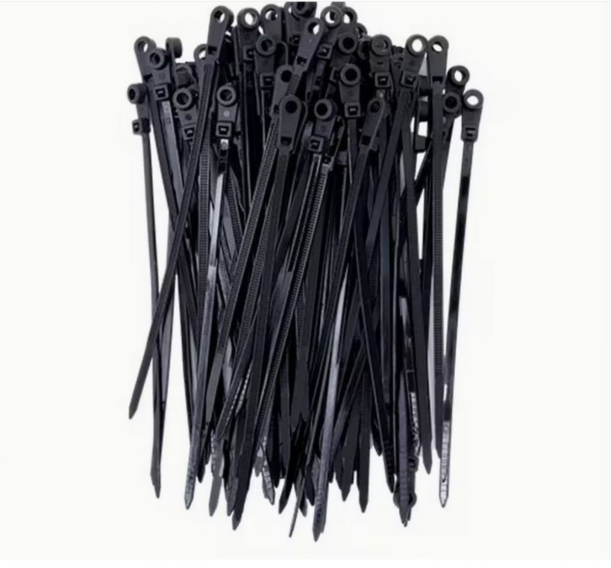 Набор нейлоновых зажимов (стяжек) — 100шт., чёрные