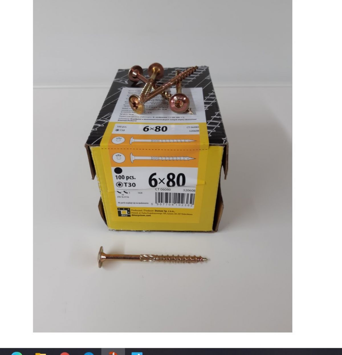 Construction screw with wafer head 6x100 100pcs/pack