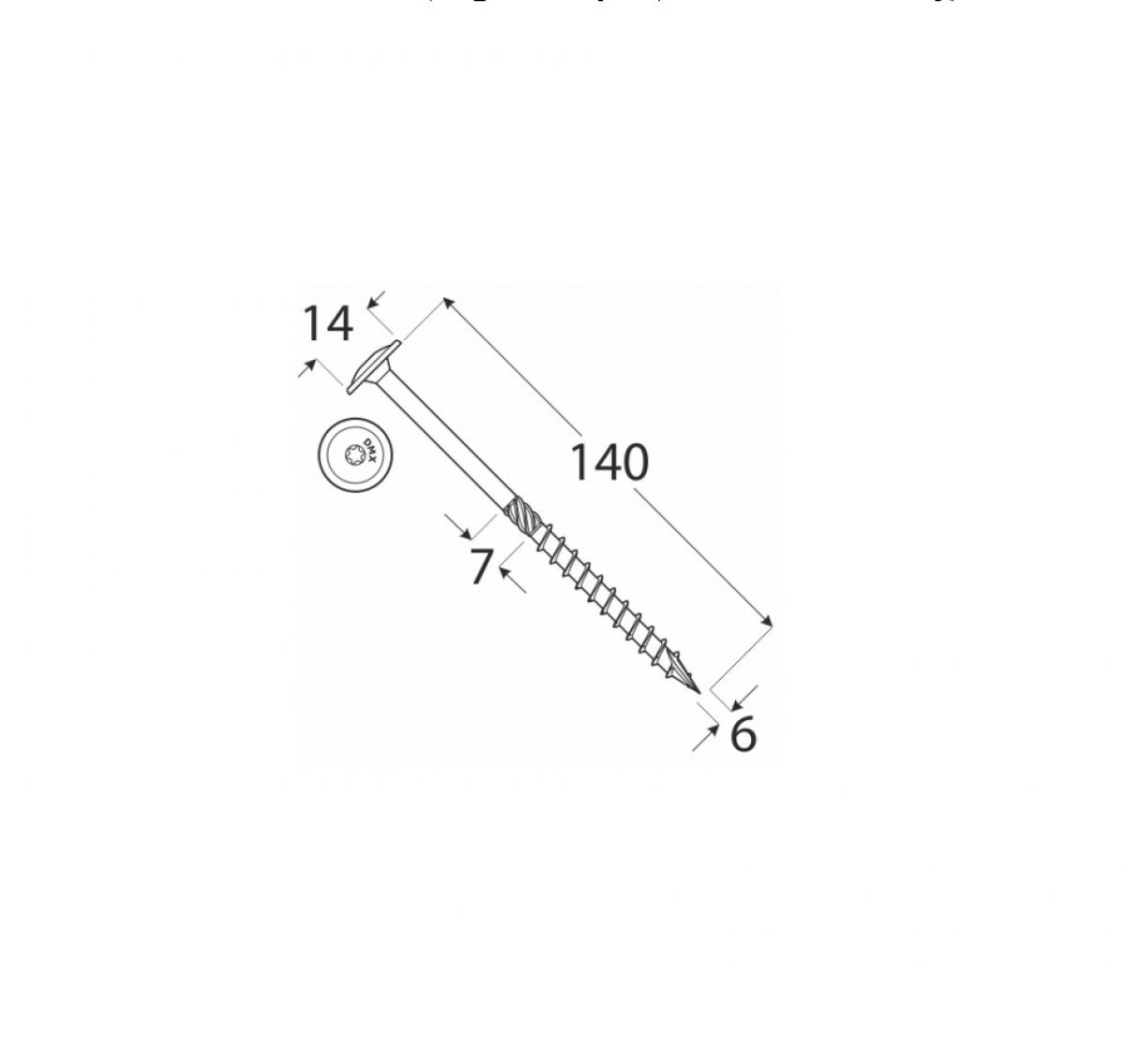 CT 06070  construction screw with wafer head 6x70 100pcs/pack