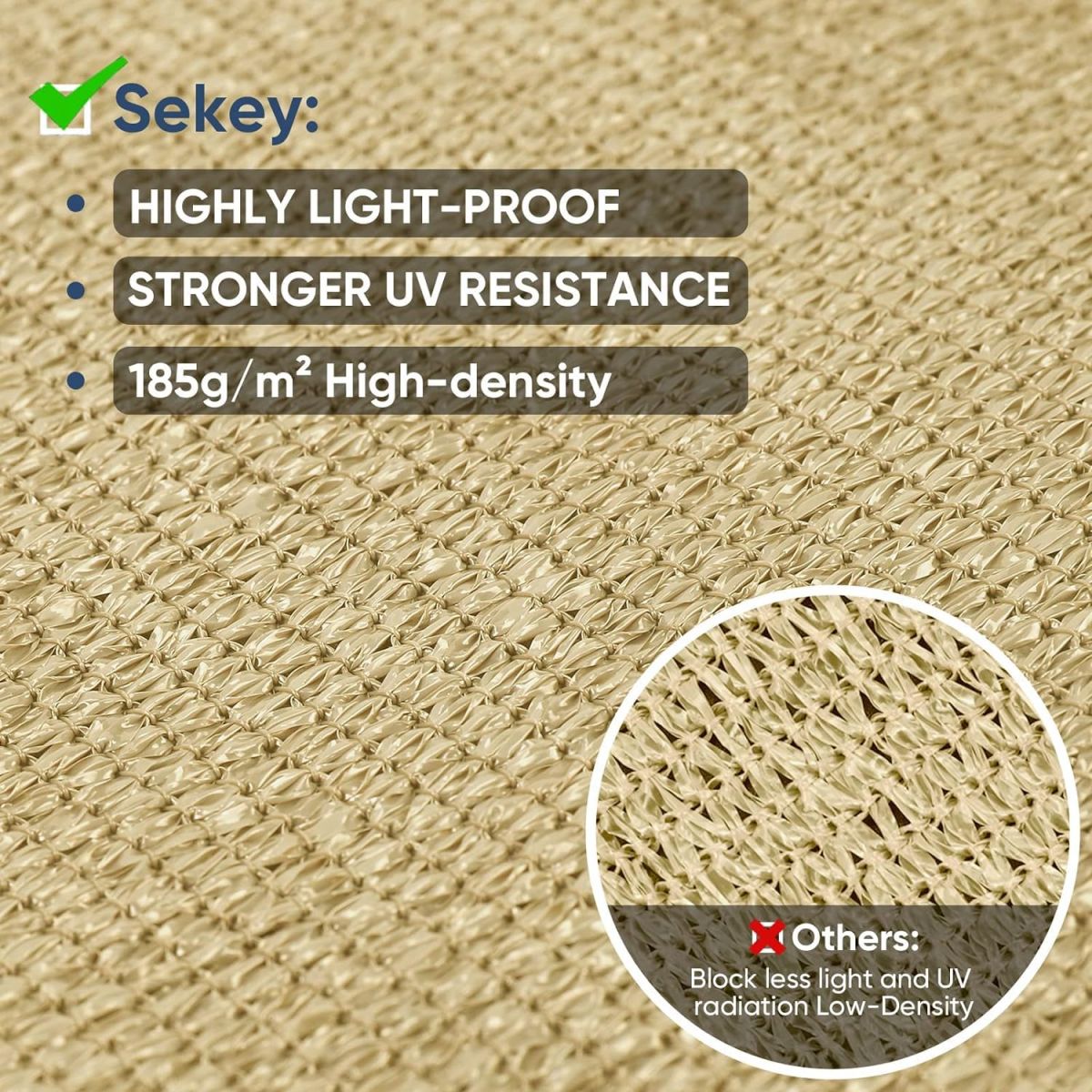 Sun visor Sekey 4×5 m, sand color