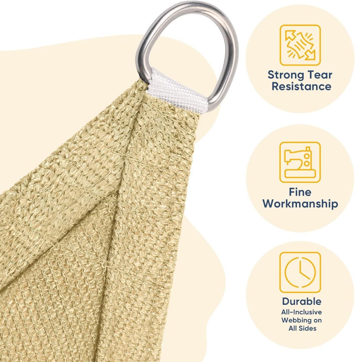 Sun visor Sekey 4×5 m, sand color