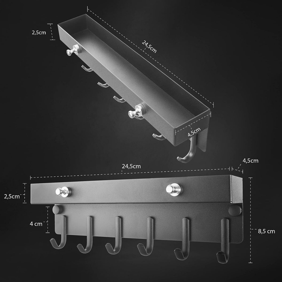 Key hanger with shelf FOSIEN, white