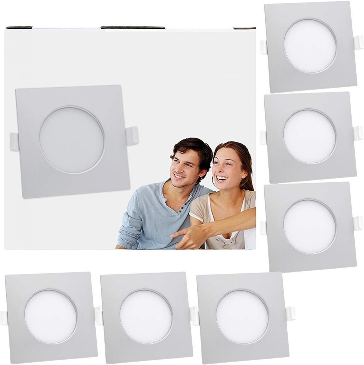 Встраиваемый LED светильник 6шт, 6Вт, IP44, 230V