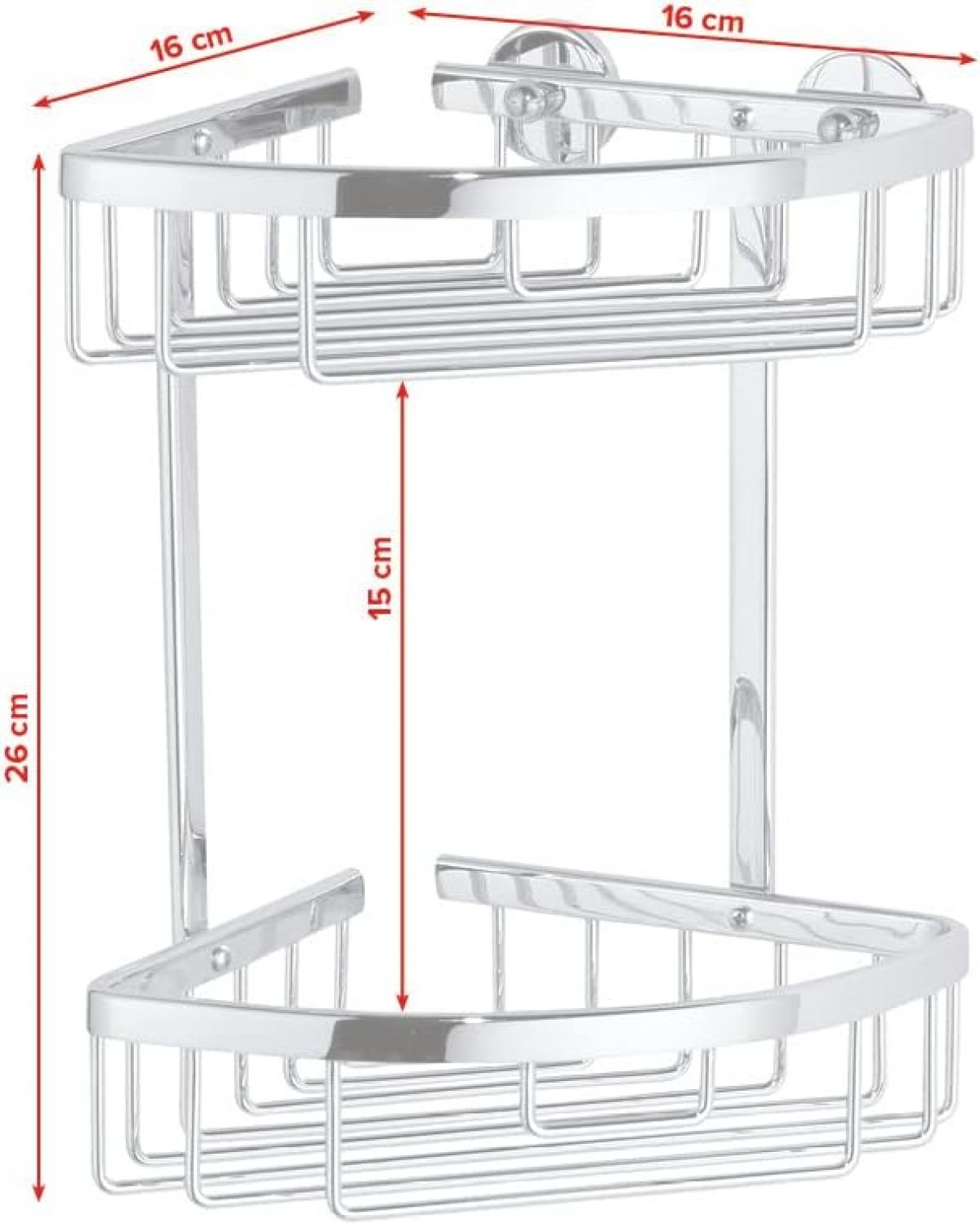Tesa ALUXX shower shelf for the corner 262x163x163mm