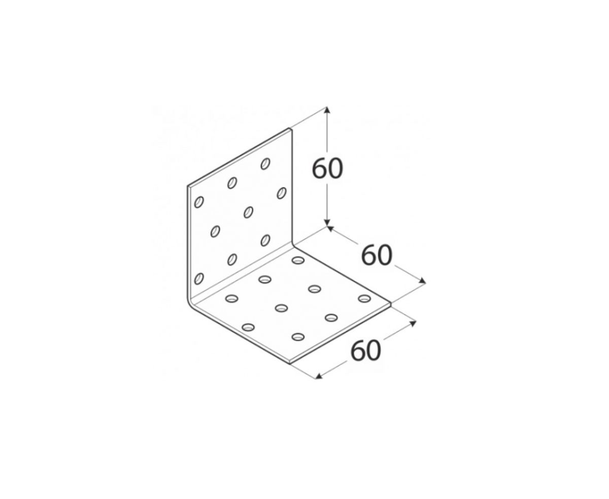 Perforated angle bracket 100x100x100x2,0 mm