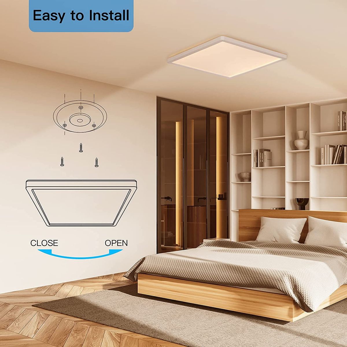 Ceiling lamps STANBOW (295 x 295 x 25 mm), 18 W, LED, IP44