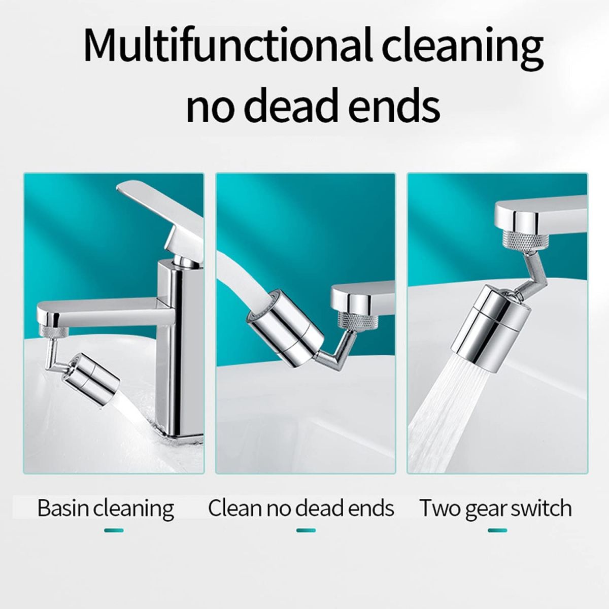 Swivel faucet attachment, 720 degrees rotatable, sink filter with internal thread 22 mm
