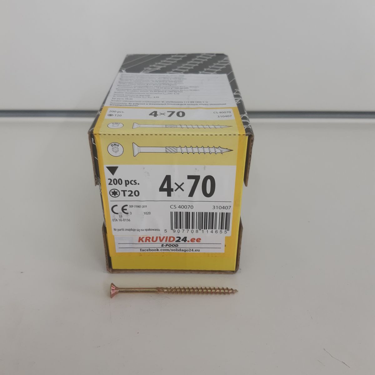 construction screw with flat head 4x70 200pcs/pack