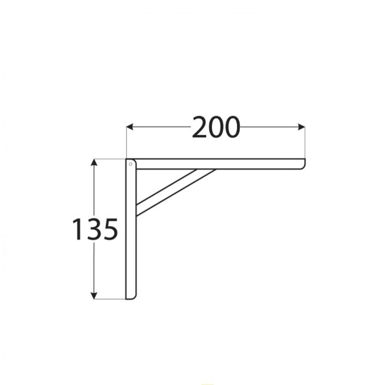 Складной кронштейн WSC200 200x135x30 мм хромированный DOMAX