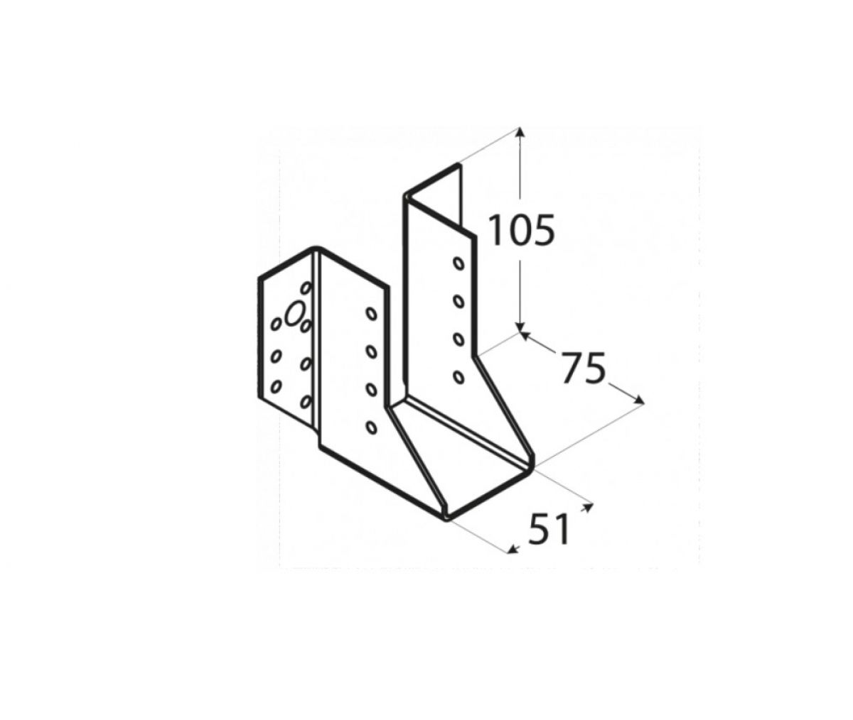 Joist hanger 51x105x75x2,0 mm