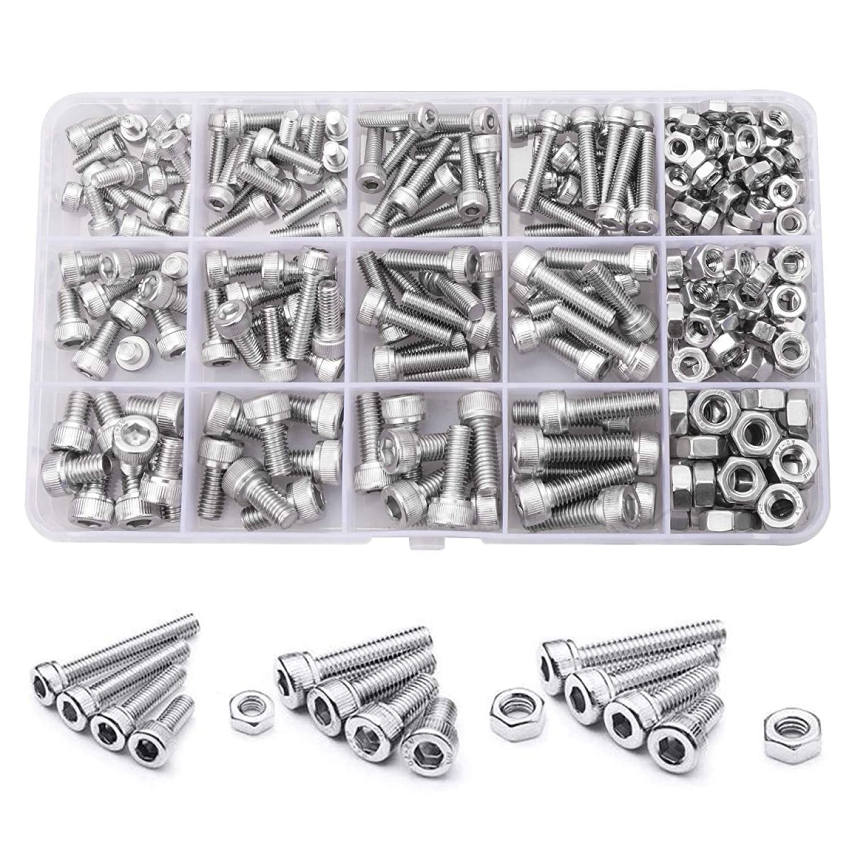 Hex head screw set M4 M5 M6, 264 pcs.