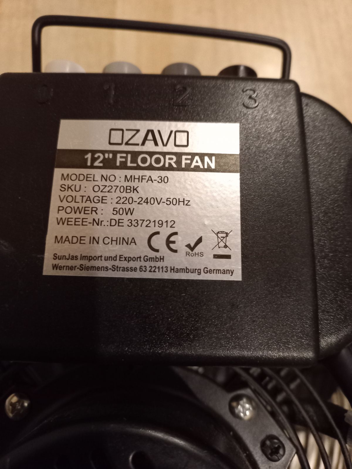 Floor fan Ozavo MHFA-30