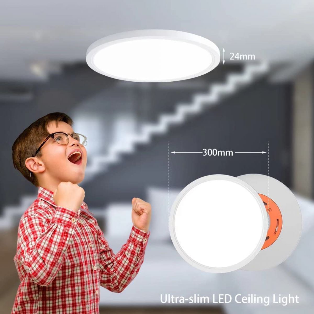 Ceiling lamp (300×24 mm), 36 W, LED, IP44