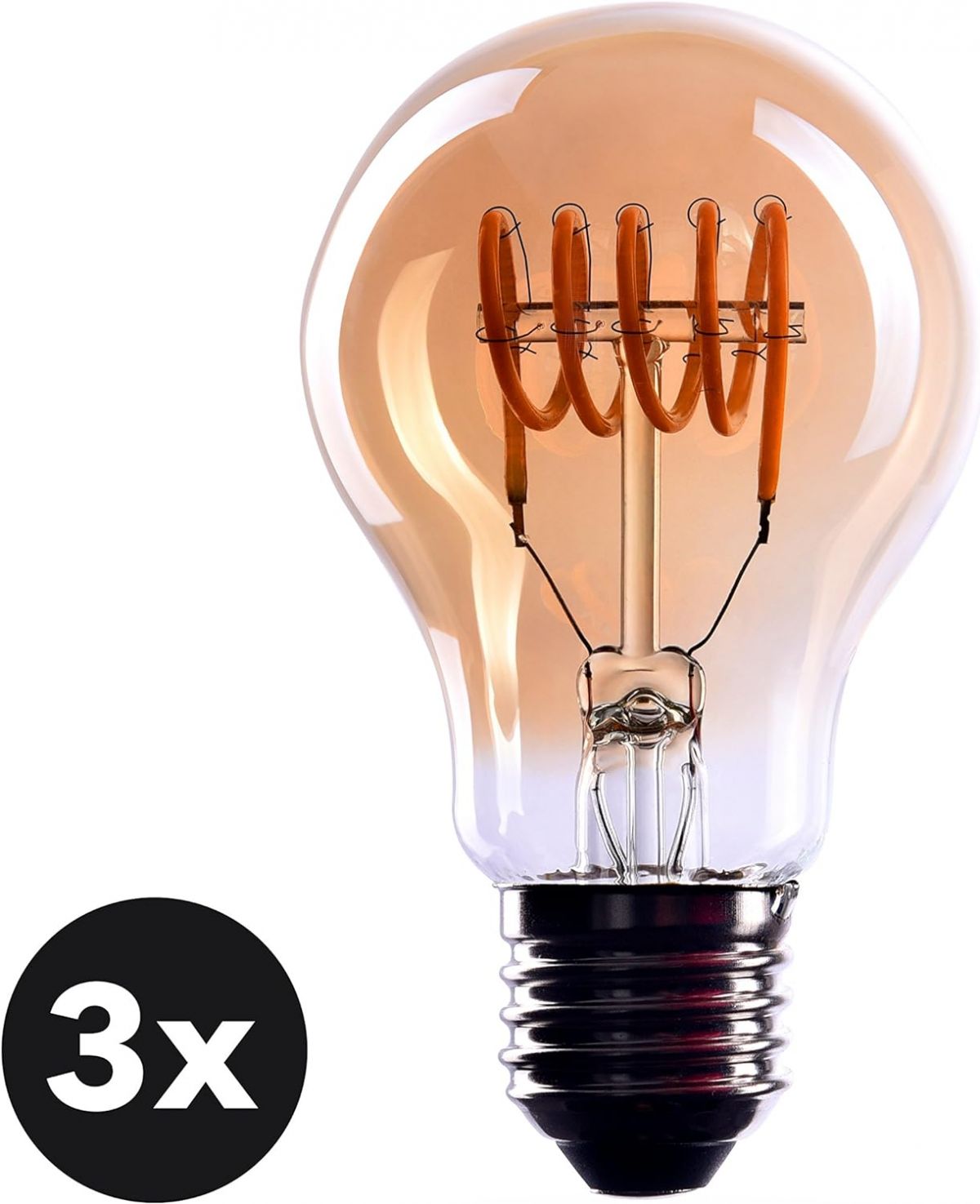 Crown LED 3 лампочки Edison Flute Tube E27