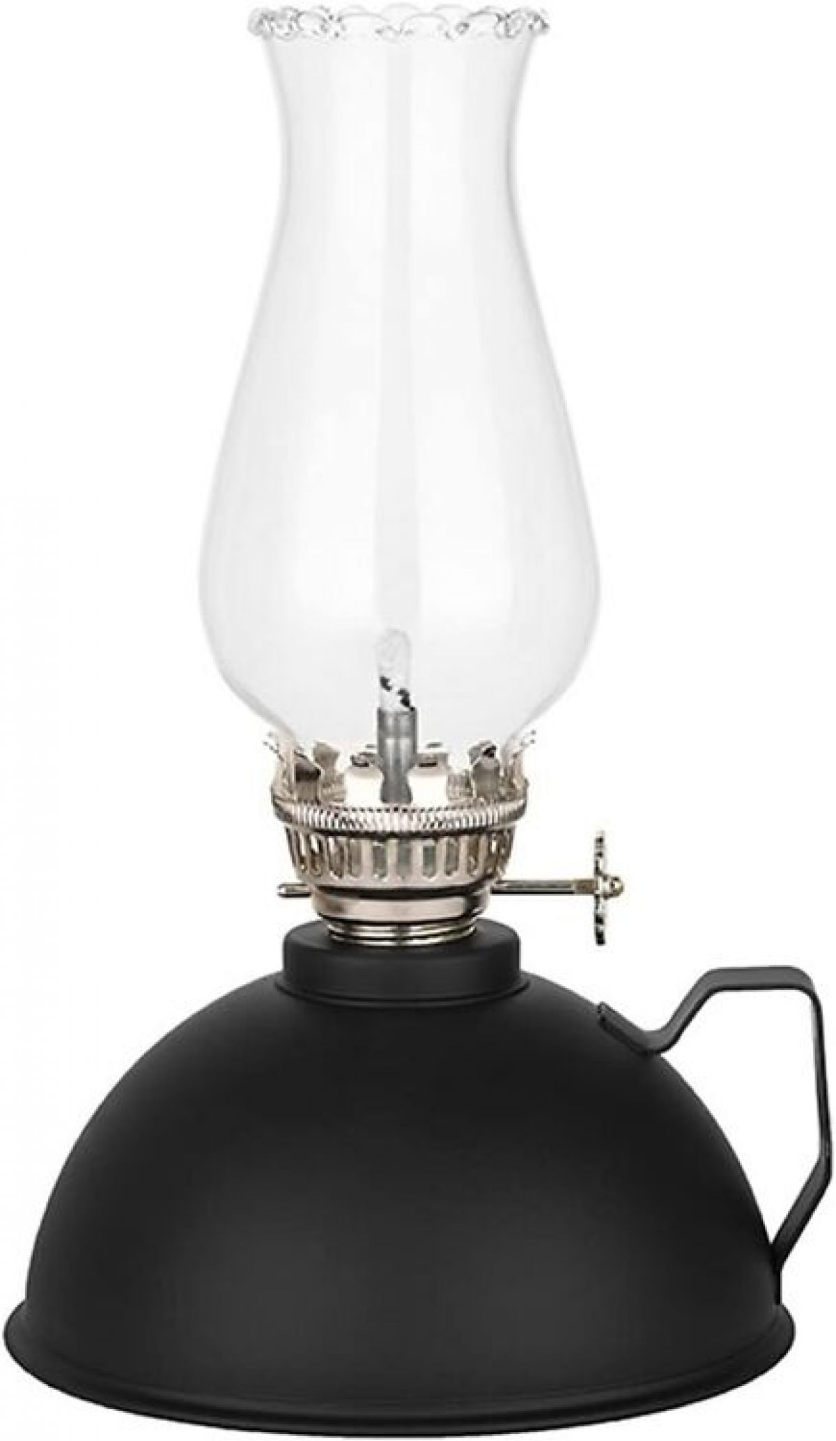 Amanigo Matte oiled lamp retro lamp, antique candle, black