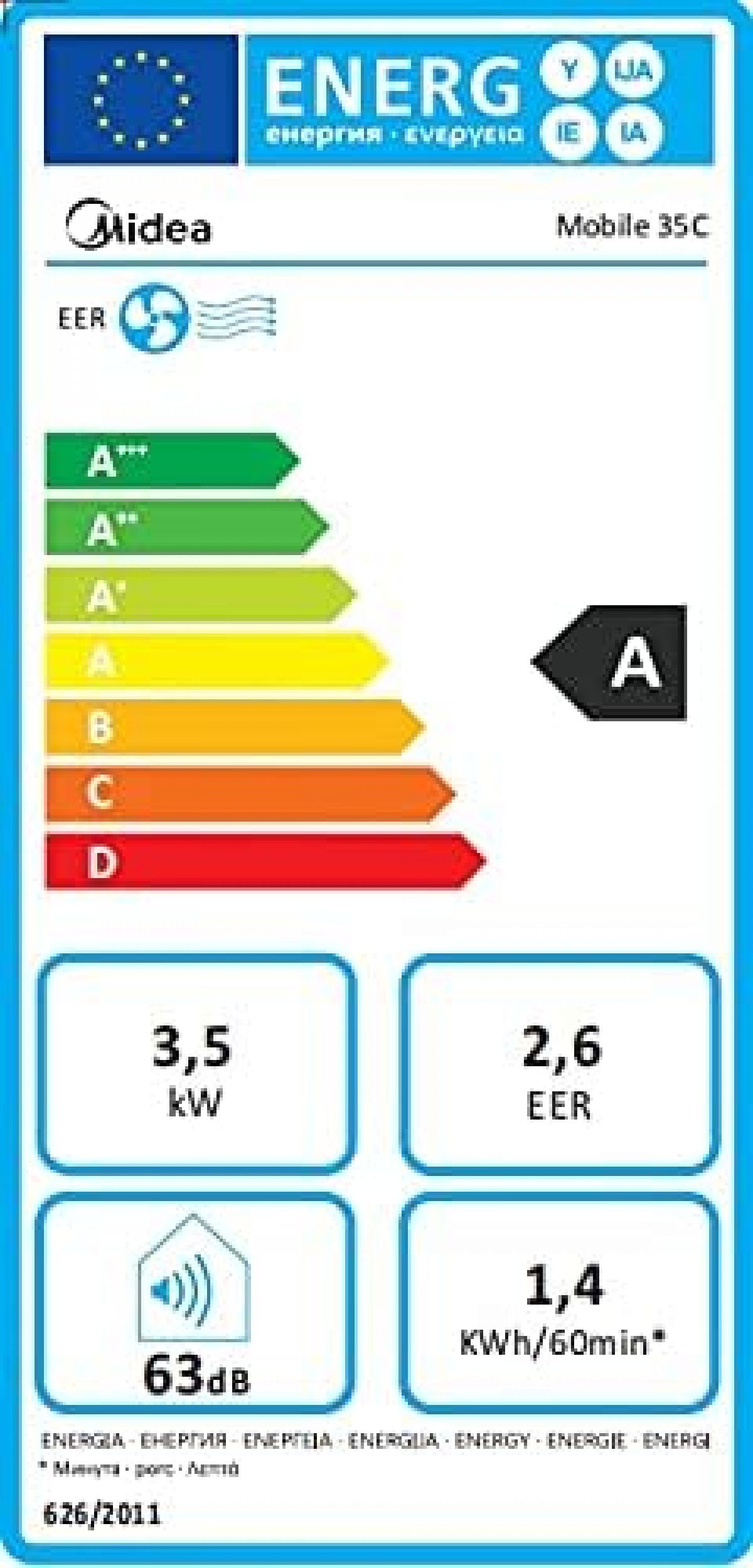 Air conditioner Midea Mobile 35C, 3.51 kW