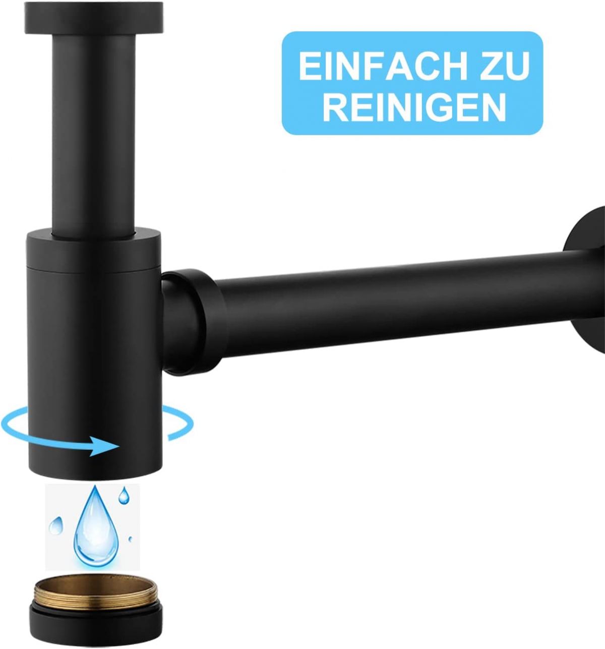 Siphon for sink (black)