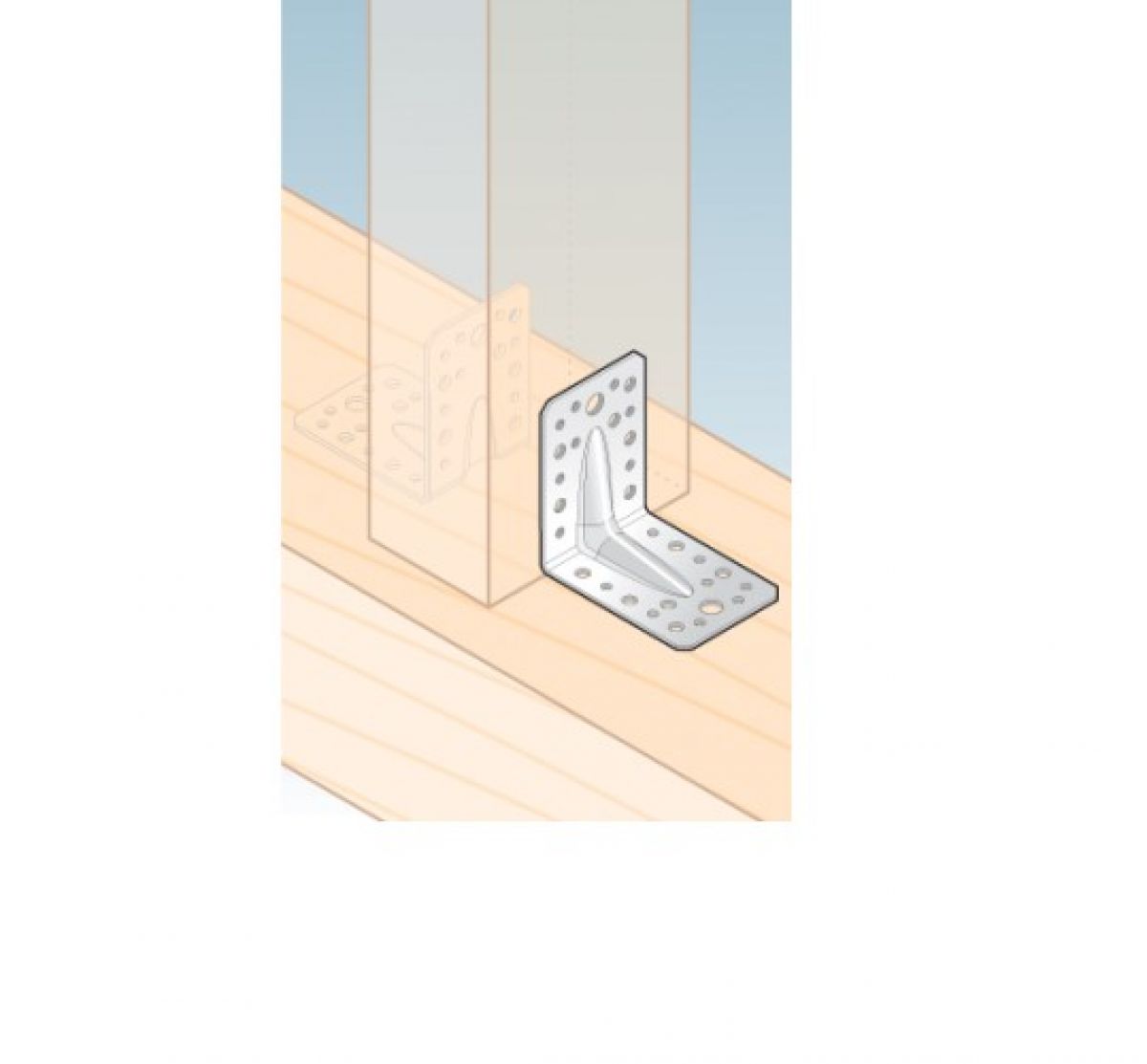 KP1 - Reinforced angle bracket 90x90x65x2,5 mm