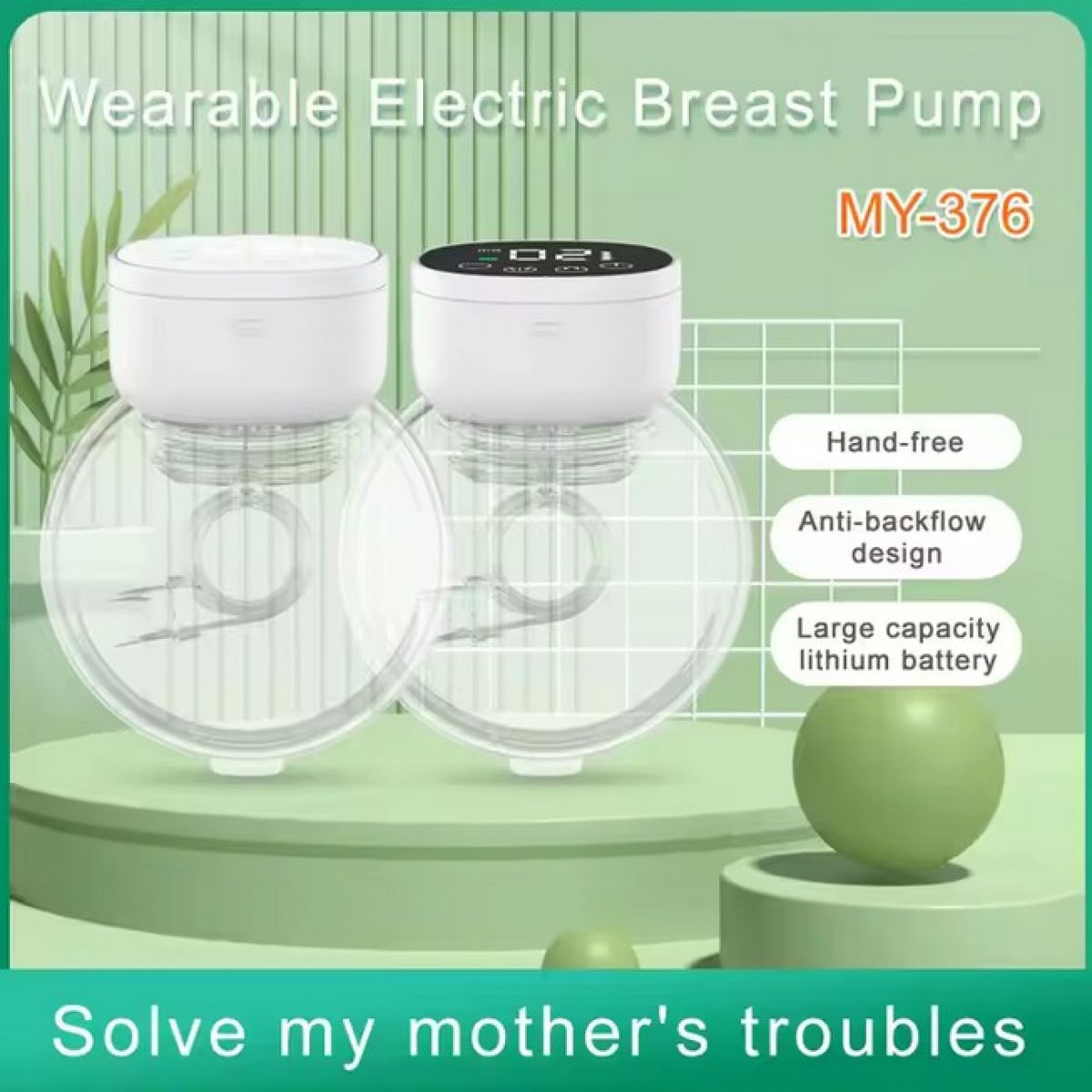 Electric Wearable Breast Pump MY-376