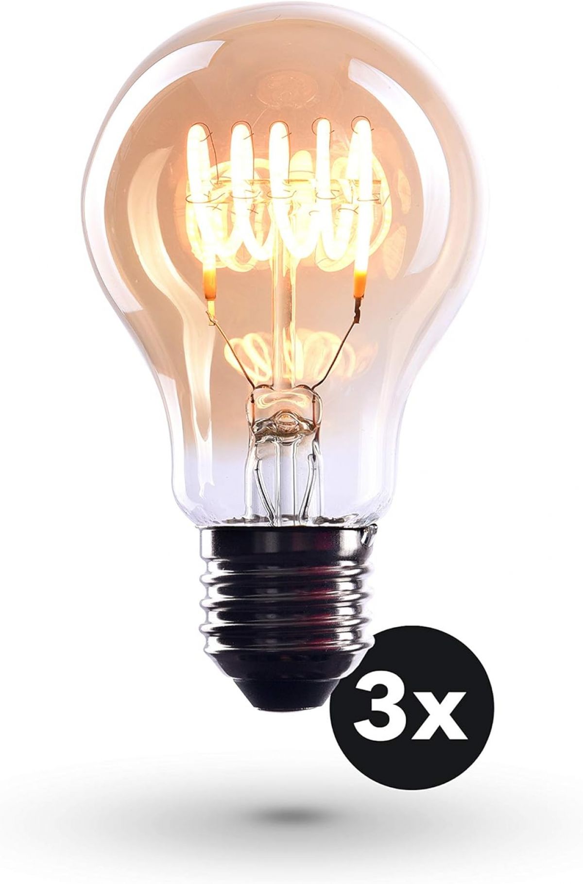 Crown LED 3 лампочки Edison Flute Tube E27