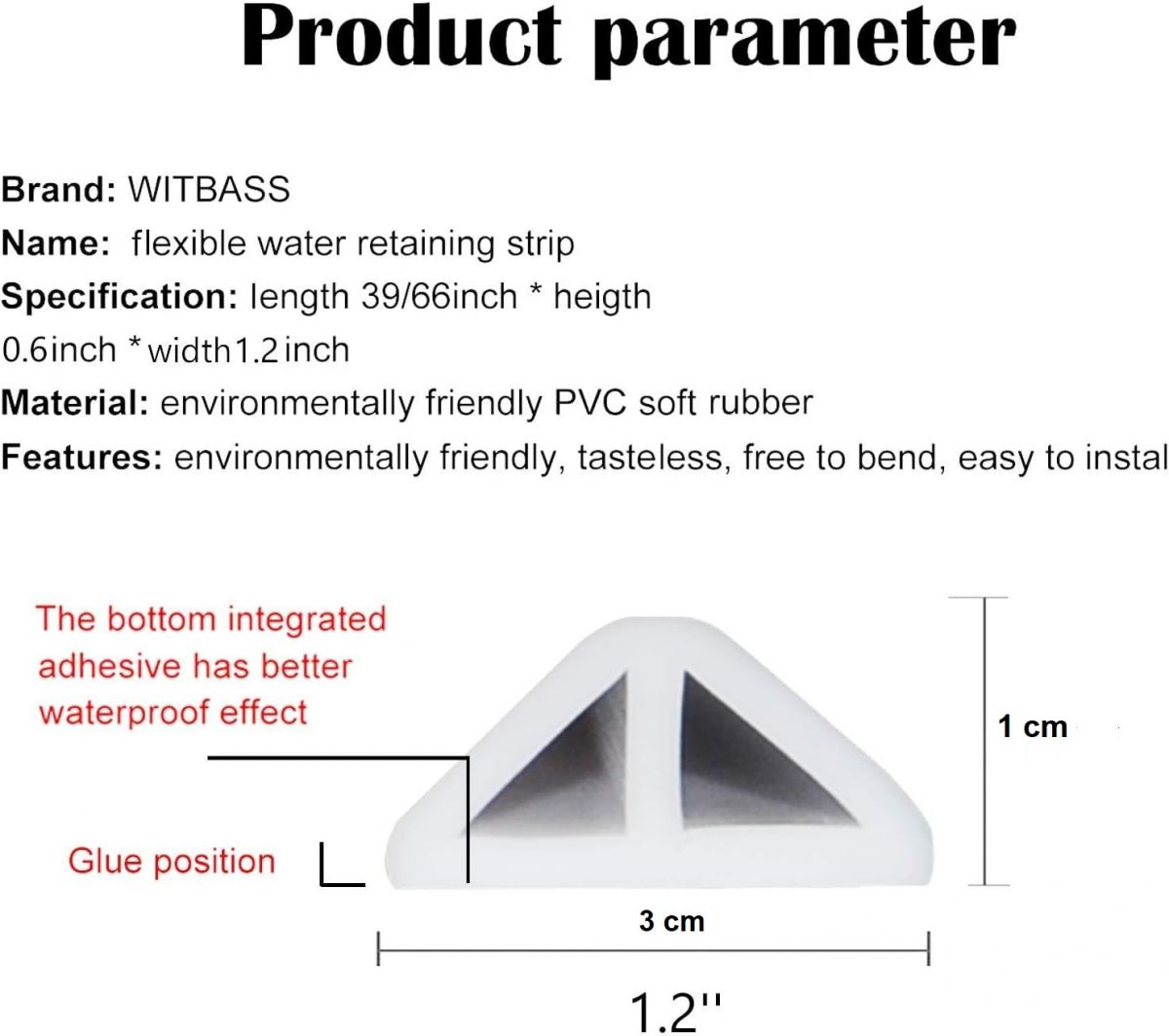 Water barrier strip 170 cm