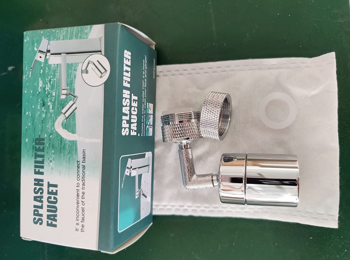 Swivel faucet attachment, 720 degrees rotatable, sink filter with internal thread 22 mm