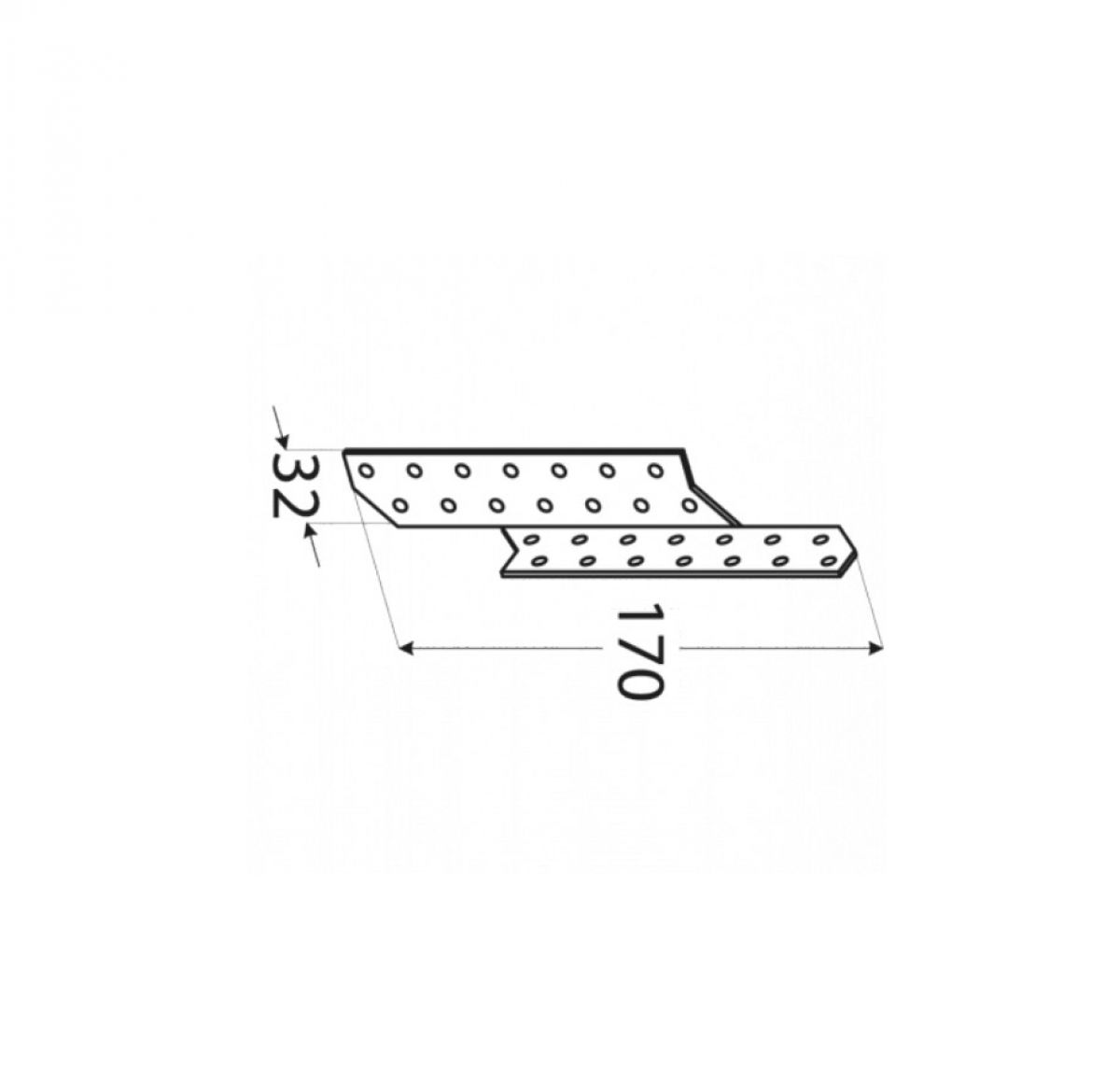 LK1 - Rafter connector-left 32x170x2,0 mm