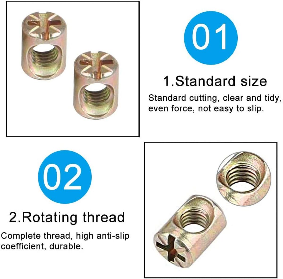 Hexagonal screw nut kit 10 pieces 