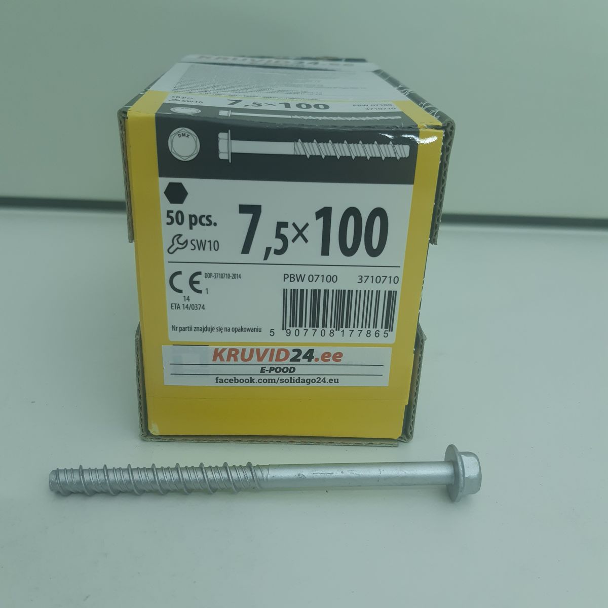 Шурупы по бетону 7,5 x 60 50 шт/пачка Domax