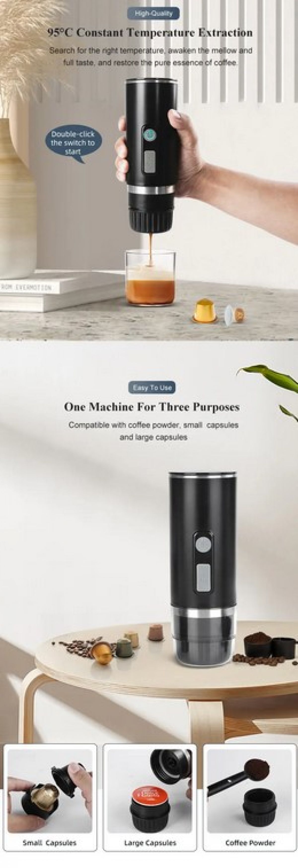 Portable coffee machine for travel