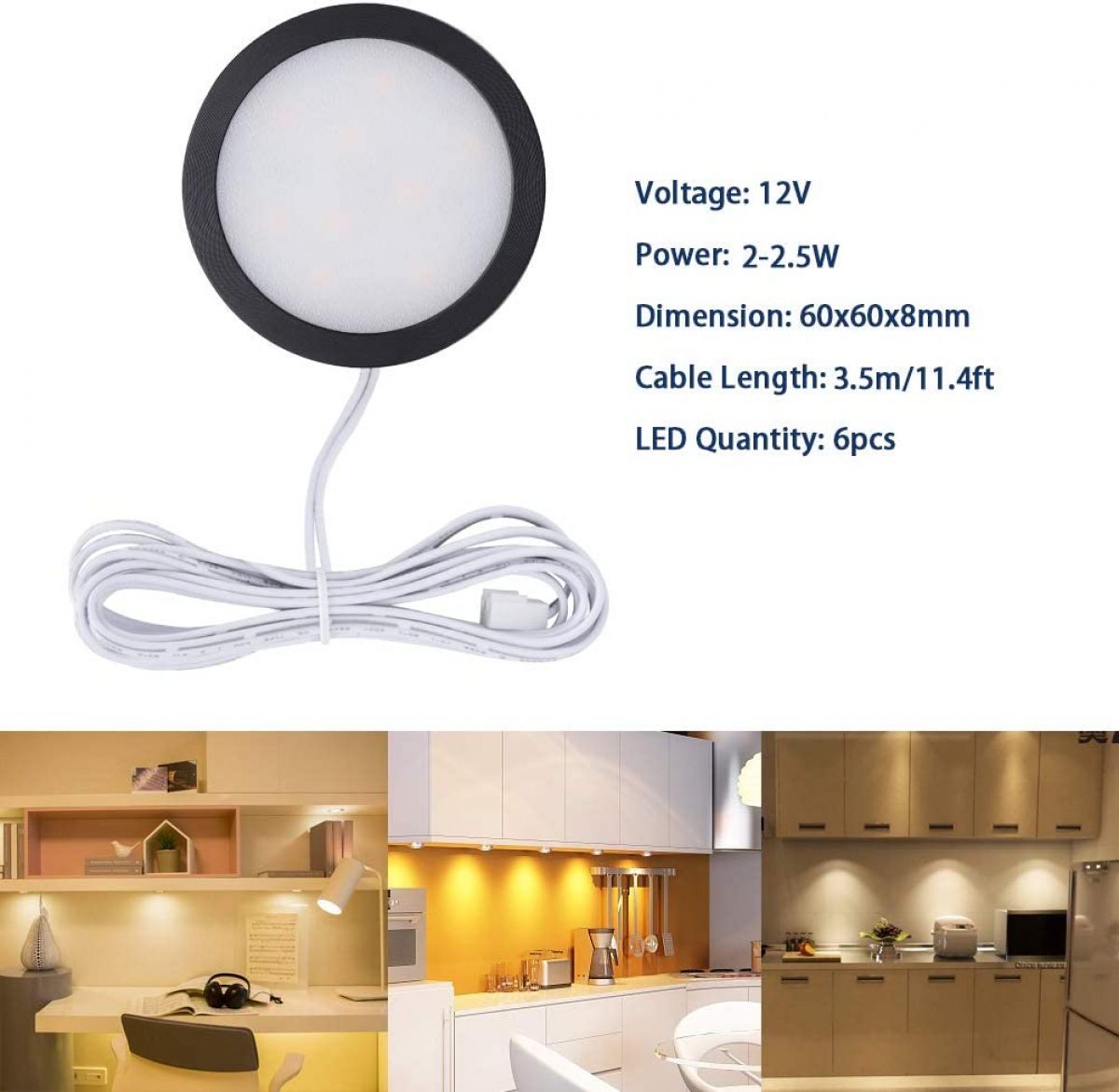 LED освещение, Набор из 6 светильников, 15 W