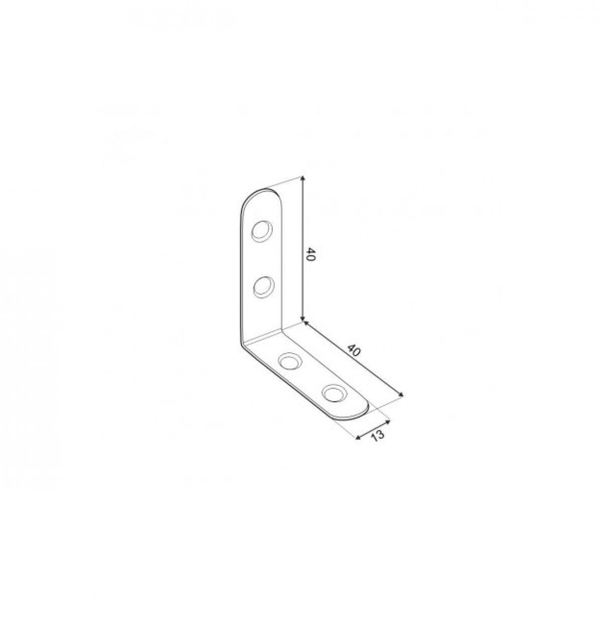 Angle bracket FKW 20x20x13x2,0 mm (pack 4 pcs.)