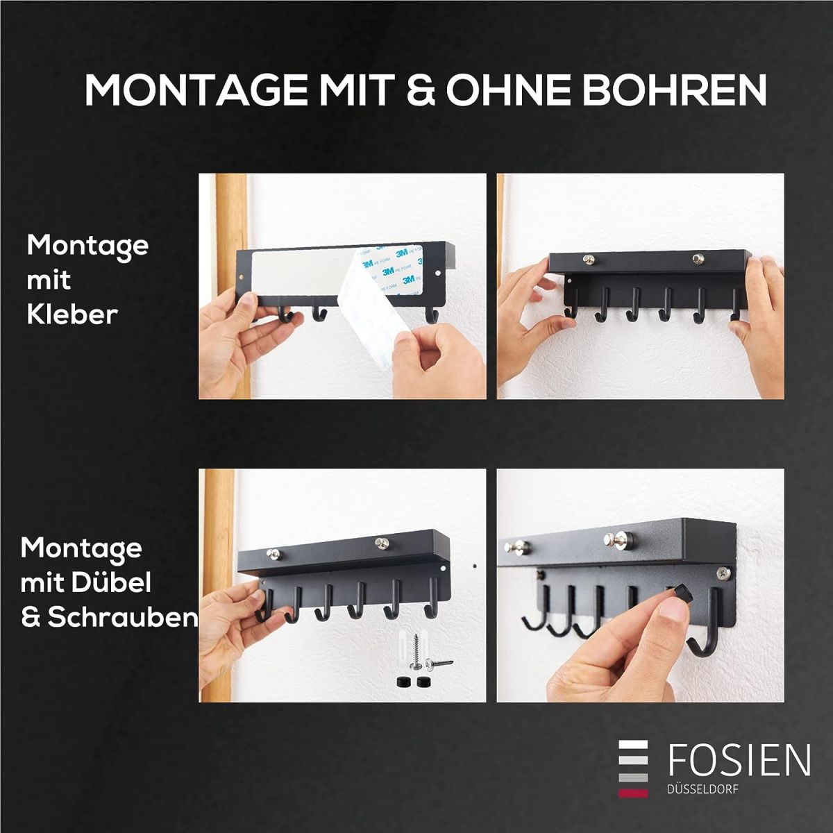 Key hanger with shelf FOSIEN, white