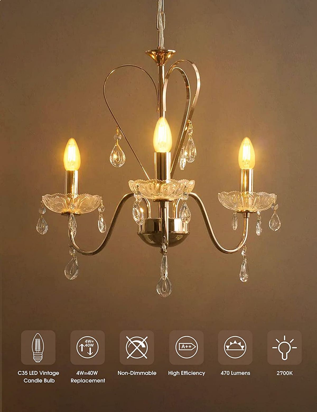 Light bulb LED Fulighture E27 4pcs, 4 W