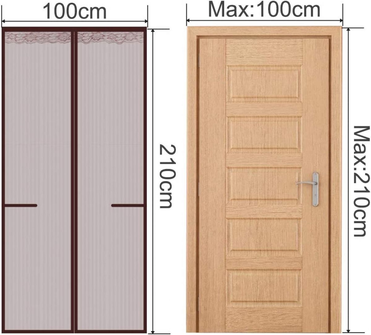 Магнитная москитная сетка для защиты от насекомых 100 x 210 см