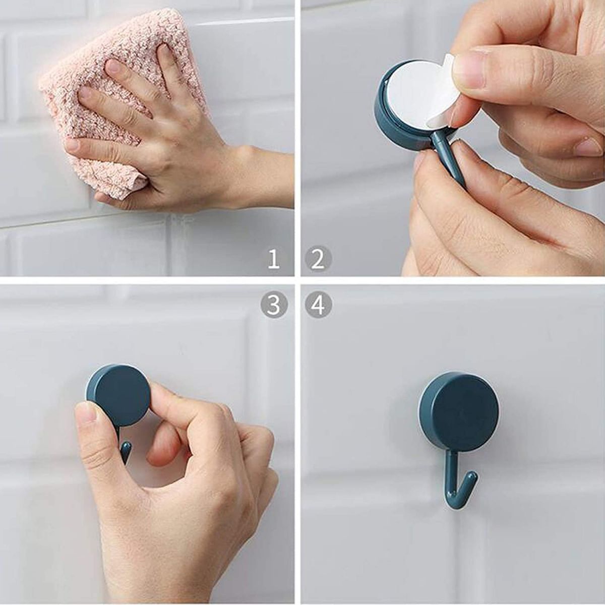 Self-adhesive hooks 10pcs. (plastic)