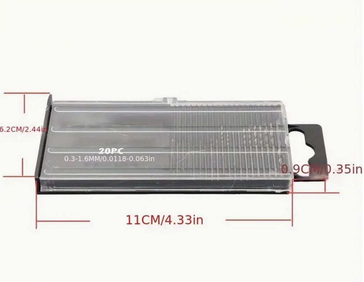 Minipuuride komplekt HSS , 20 tk. 0,3–1,6 mm