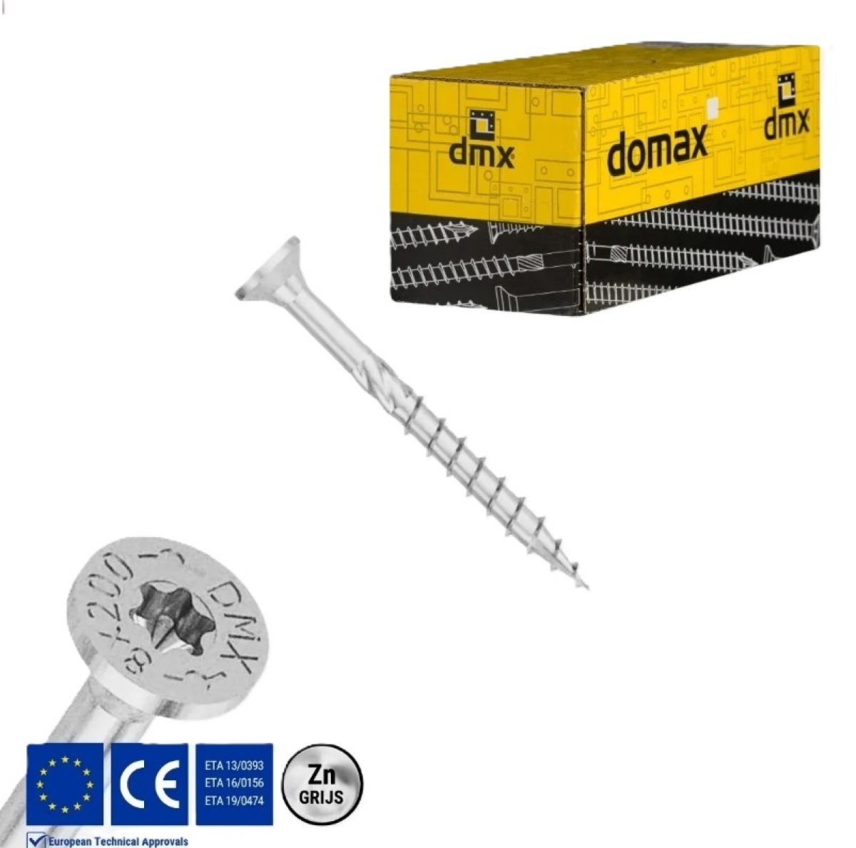 Шуруп по дереву CS 5x100 TX25 Zn (100 шт./упак) DOMAX