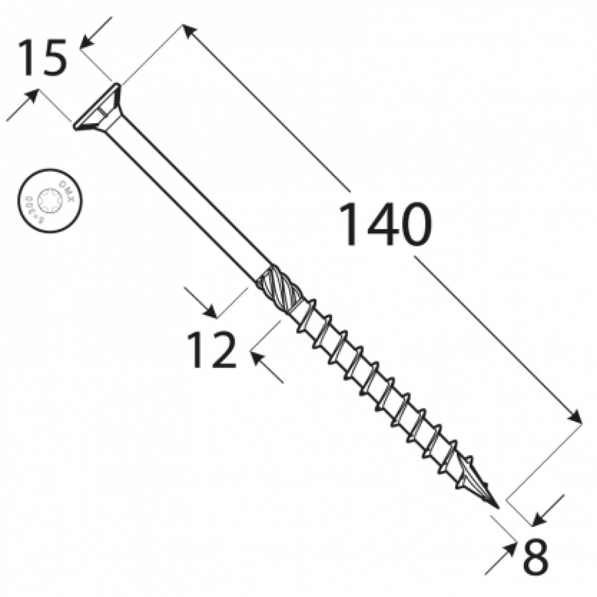 Terrassikruvid CS 8×140 4 tk/pakk
