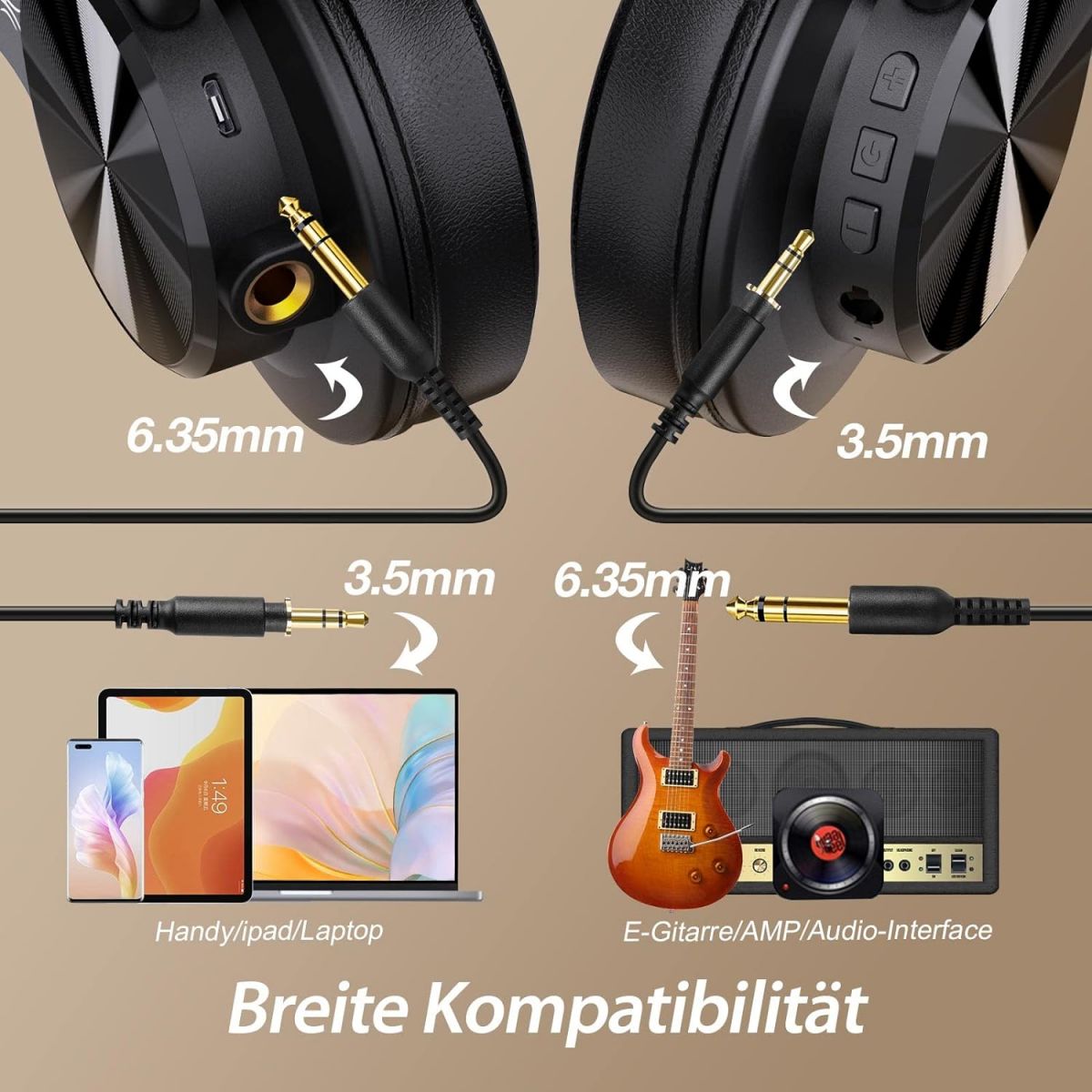 OneOdio kõrvapealsed Bluetooth kõrvaklapi​d 