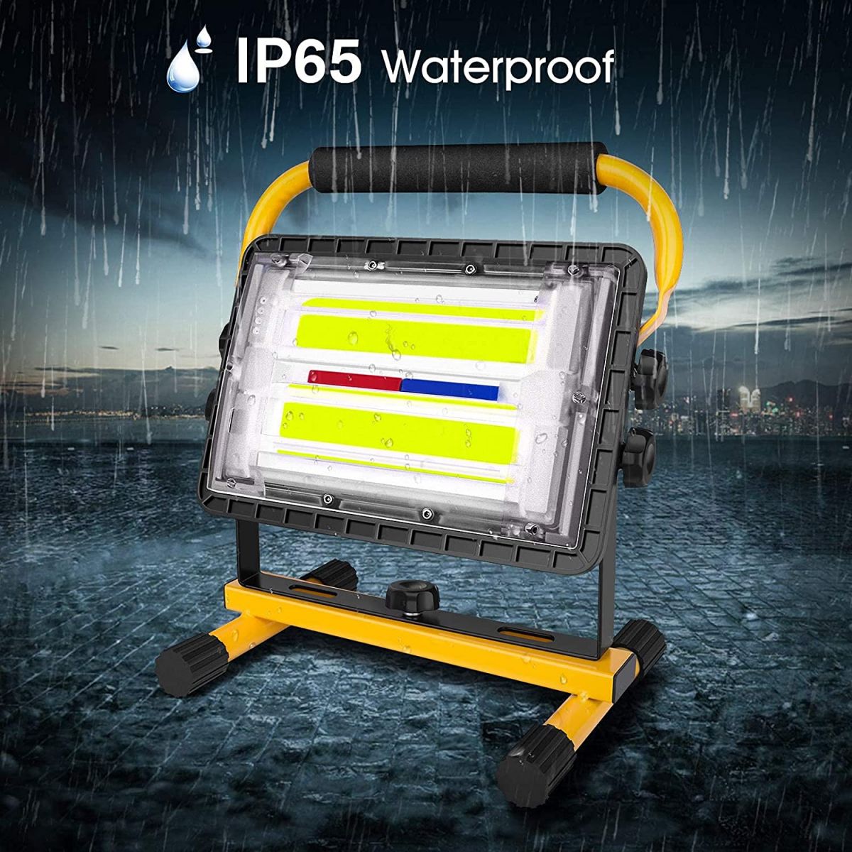 Akuprožektor LED, 60 W, IP65, USB-kaabliga