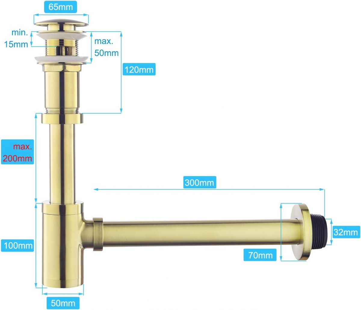 Siphon for sink Keymark (Matte gold)