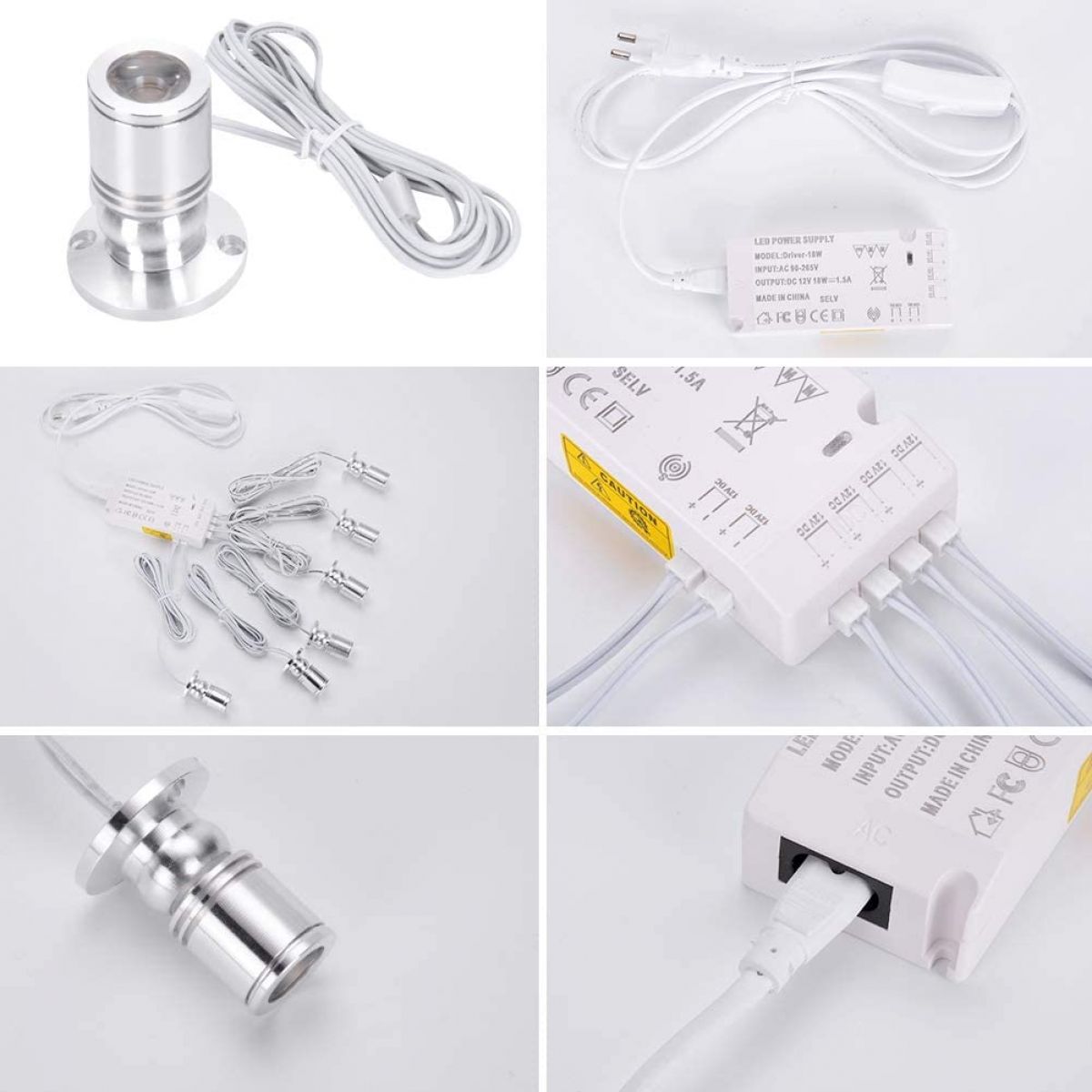 LED освещение, Набор из 4 светильников, 2 W, вращающийся на 360°