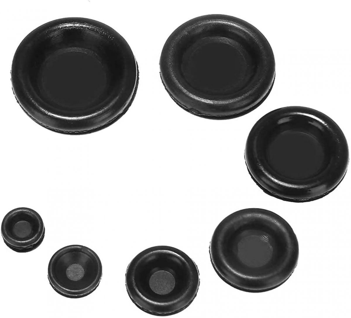 A set of rubber gaskets in 7 sizes.