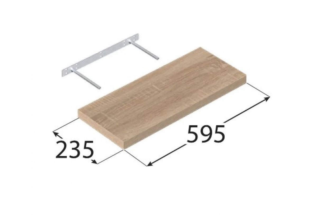 Полка FS DS 595×235 мм Дуб Сонома DOMAX
