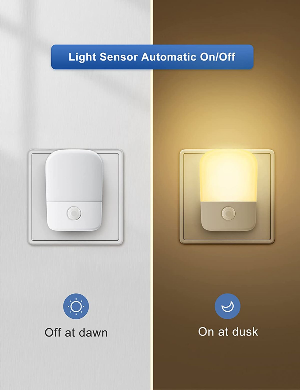 LED night light with sensor 0.6 W, Fulighture ( 2pcs )