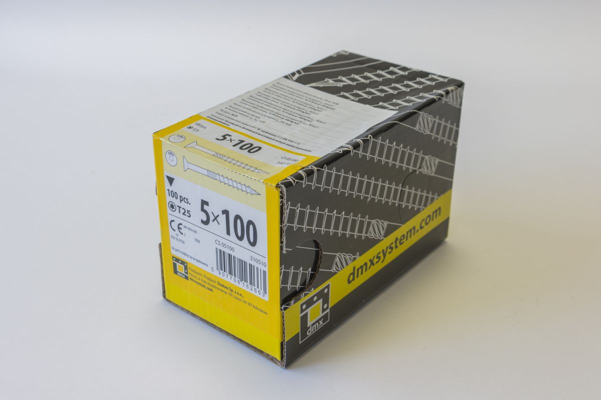 CS construction screw with flat head