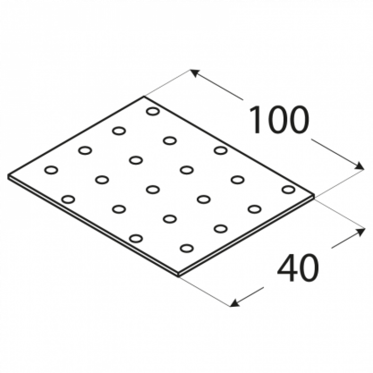 Heavy Duty Straight Perforated Flat Bracket,  Join Plate Mendin Nail Plate bracket PP1 80x40x2,0 mm